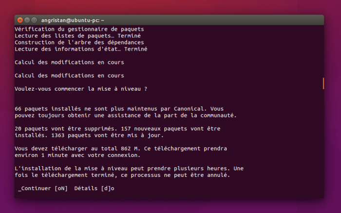 Mettre à jour Ubuntu 14.x ou 15.x vers la 16.04 LTS