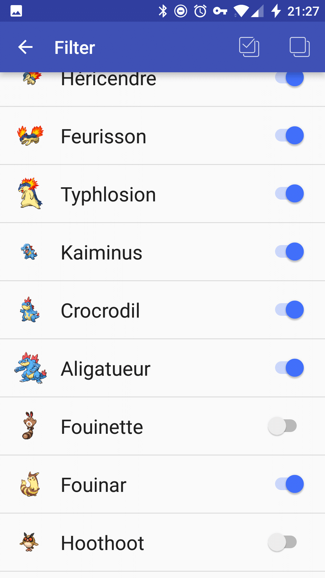 Pokésensor filtre pokémon