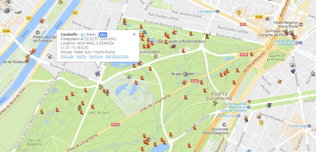 rocketmap pokémon IV moveset